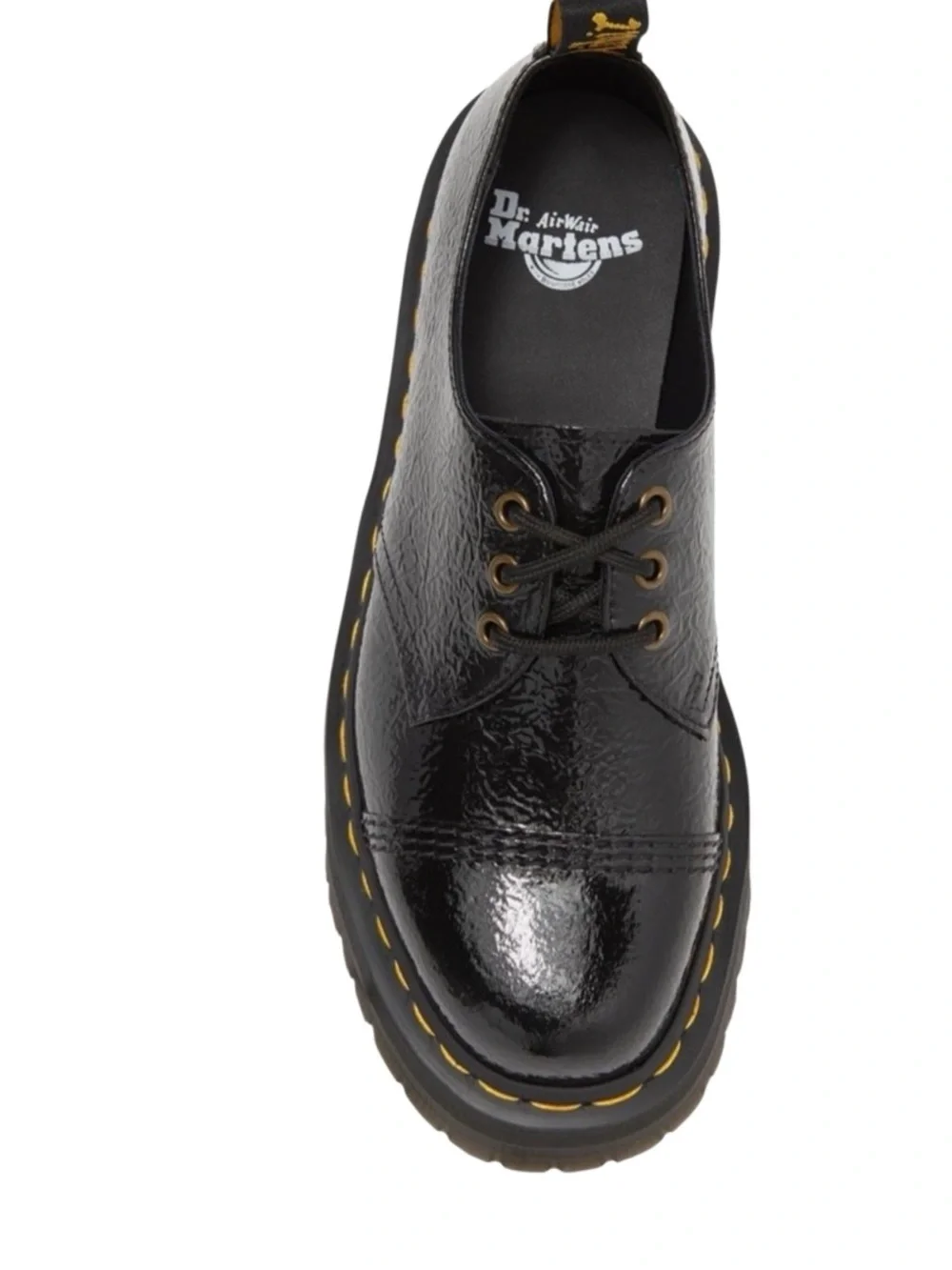 NEW Dr. Martens 1461 Quad TC black platforms distressed patent leather unisex